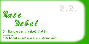 mate webel business card